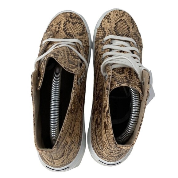 Superga Ankle Boots Tan Snake Synthetic Leather 2341 Womens Size 6 US NEW NIB - Picture 2 of 11